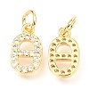 Brass Micro Pave Cubic Zirconia Charms ZIRC-O037-12G-2
