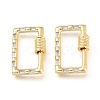 Brass Micro Pave Cubic Zirconia Screw Carabiner Lock Charms KK-M206-12G-01-1