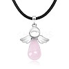 Angel Natural Rose Quartz Pendant Necklaces OH8264-09-1