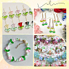 300Pcs 10 Colors Spray Painted Transparent Glass Bead Caps GLAA-SP0001-12-6