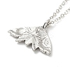 Enamel Skull Moth with Moon Pendant Necklace LS-NJEW-G056-09AS-2