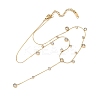 304 Stainless SteelPave Clear Cubic Zirconia Flat Round Link Chain Y Necklaces LS-NJEW-Z088-01G-2