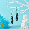 Natural Obsidian Chip Beads Dangle Earrings EJEW-JE04649-10-2