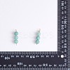 10Pcs Triple Natural Myanmar Jade Round Beaded Connector Charms PALLOY-SW00003-09-8