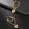 201 Stainless Steel Tassel Heart with LOVE Hoop Earrings VU5295-6