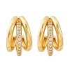 Triple C-Shaped Brass Micro Pave Clear Cubic Zirconia Stud Earrings LS-EJEW-R025-11G-4