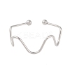 Non-Tarnish 304 Stainless Steel Irregular Circle Open Cuff Bangles STAS-S125-09P-2