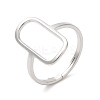 Non-Tarnish 304 Stainless Steel Hollow Rectangle Adjustable Ring for Women RJEW-M149-31P-3