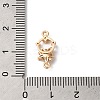Brass Pave Clear Cubic Zirconia Flower Ring Links Connector Charms KK-C062-044G-01-3