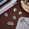 4Pcs Flower Alloy & Glass Cardigan Clips AJEW-PH0006-66AS-3