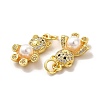 Rack Plating Brass & Cubic Zirconia Pendants KK-G459-07G-2