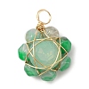 Natural & Synthetic Mixed Gemstone Faceted Flower Pendants PALLOY-JF02157-2