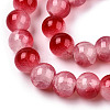 Crackle Baking Paint Imitation Jade Glass Beads Strands DGLA-T003-6mm-11-2
