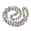 Electroplate Transparent Glass Beads Strands EGLA-N002-44-07-2