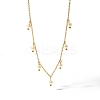 Stainless Steel & Resin Imitation Pearl Teardrop Bib Necklaces for Women PW-WG00361-01-1