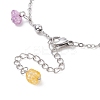 Synthetic Crackle Quartz Chips & 304 Stainless Steel Charm Bracelet for Women BJEW-JB09331-6