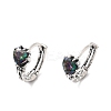 Halloween Heart 925 Sterling Silver Cubic Zirconia Hoop Earrings EJEW-P327-02AS-2