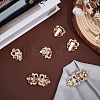 4Pcs Flower Alloy & Glass Cardigan Clips AJEW-PH0006-66G-3