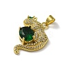 Rack Plating Brass Micro Pave Cubic Zirconia Pendants KK-A210-01A-G-2