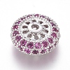 Brass Micro Pave Cubic Zirconia Spacer Beads ZIRC-L085-61P-1