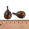 Natural Tiger Eye Teardrop Pendants G-K363-01R-03-3