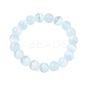 Round Natural Selenite Beaded Stretch Bracelets BJEW-L694-002B-01-2