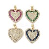 Brass Micro Pave Cubic Zirconia Pendants KK-H079-06G-1
