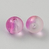 Transparent Frosted Glass Beads GLAA-WH0032-21E-2