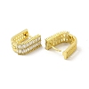 Clear Cubic Zirconia Arch Hoop Earrings EJEW-E273-14LG-2