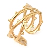 Ion Plating(IP) 304 Stainless Steel Open Cuff Rings for Women LS-RJEW-Z057-10G-01-1
