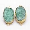 Electroplated Natural & Dyed Druzy Agate Links connectors G-N0168-018B-1