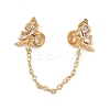Brass Pave Clear Cubic Zirconia Butterfly European Safety Chains KK-K407-04G-1