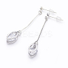 Alloy Cubic Zirconia Dangle Stud Earrings EJEW-JE02516-2