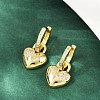 Brass Micro Pave Clear Cubic Zirconia Hoop Earrings EJEW-S275-01G-2