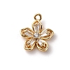 Brass Micro Pave Cubic Zirconia Charms KK-D371-04E-G-1