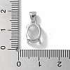 Rhodium Plated Rack Plating 925 Sterling Silver Pendants Cabochon Settings STER-NH0001-48P-4