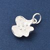 925 Sterling Silver Flower Charms with Jump Rings and 925 Stamp STER-M021-02S-03-2