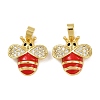 Brass Micro Pave Cubic Zirconia Pendants KK-F908-01G-B02-1