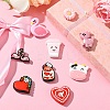 10Pcs 10 Styles Valentine's Day theme Food Grade Eco-Friendly Silicone Focal Beads SIL-YW0001-33-6