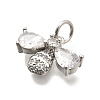 Bees Brass Micro Pave Cubic Zirconia Charms KK-S508-47P-2