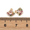 Brass Micro Pave Cubic Zirconia Pendants KK-K407-31G-02-3