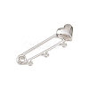 Heart Brass Brooch Findings KK-Z132-01P-01-2