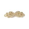 Brass Micro Pave Clear Cubic Zirconia Connector Charms KK-Q044-01D-G-1