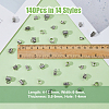 140pcs 14 style Tibetan Style Alloy Tube Bails TIBE-DC0001-13-2
