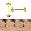 Brass with Synthetic Turquoise Stud Earring Findings KK-G502-13G-3