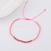 2mm Faceted Natural Tourmaline Beaded Braided Adjustable Bracelets for Women PF2854-2-1
