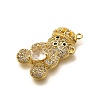 Rack Plating Brass Micro Pave Cubic Zirconia Pendants KK-L226-006G-09-2