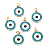 Brass Enamel Pendants KK-P204-12G-A-1