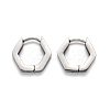 Tarnish Resistant 304 Stainless Steel Hexagon Huggie Hoop Earrings STAS-H156-03A-P-1