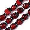 Ladybug Handmade Lampwork Beads Strands LS-LAMP-R004-11-3